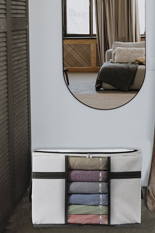 Adarya Home 5 Adet Pencereli Kazak Hurcu- 50x40x30 Beyaz