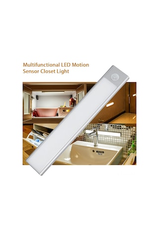 Vkemall 23.5cm Led Klozet Işığı, İnsan Hareket Sensörlü, Usb Şarjlı, Yüksek Parlaklık, Dolap/koridor/umut İçin Uygun, Beyaz Işık