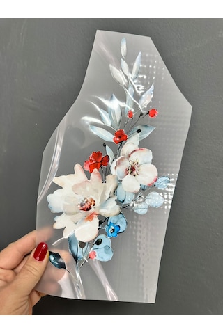 Ütü İle Yapışan Orkide Transfer Baskı Arma 29x14 Cm