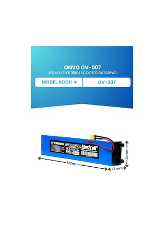 Onvo Ov-007 Uyumlu Batarya Orjinal Kapasite 36v 7800mah Mavi