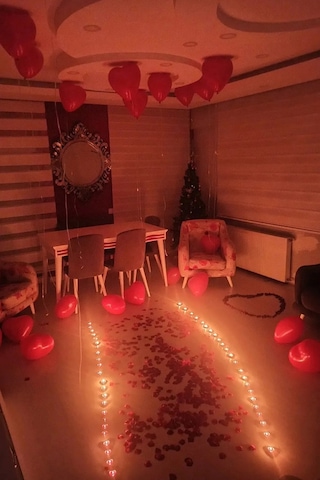 Sevgili Set Kuru Gül Yaprağı,banner,20 Kalp Balon,20 Beyaz Mum Ro