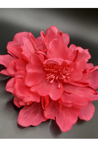 Amely Rid Kumaştan Büyük Çiçek Fiyonk Broş Tokalı 256858407 Pembe