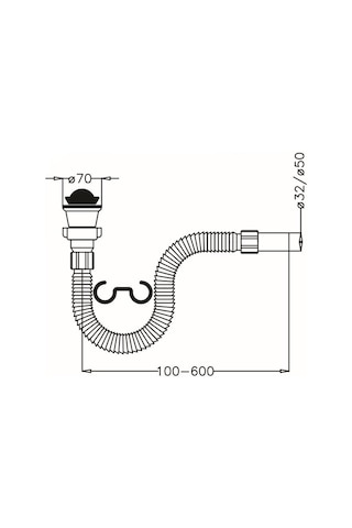 Japar Körüklü Lavabo Sifonu (Ø32) 50605
