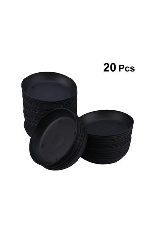 20 Adet Plastik Saksı Damlama Tepsisi Bitki Saksı Tabağı Saksı Şasi Tepsisi Şişmanlık Ekici Bahçe Balkon Siyah