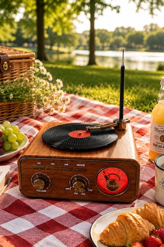 Meier Md-1317bt Nostaljik Görünümlü Bluetooth Hoparlör Ve 3 Bantlı Şarjlı Radyo