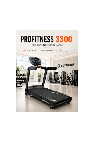 3300 Profesyonel Koşu Bandı 5.0 Hp Ac Motorlu, %20 Otomatik Eğimli, Bluetoothlu, 150 Kg Kapasiteli