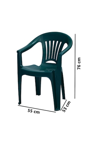 Omnipazar Mt-gf141 Zaffiro Plastik Bahçe Balkon Sandalye 4'lü Set Yeşil