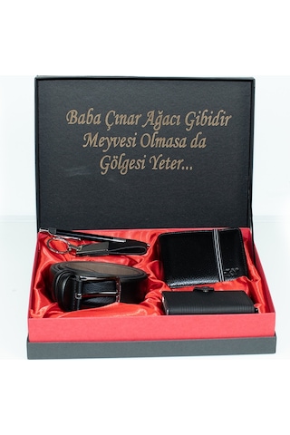 Hky Hakiki Deri Erkek Cüzdan & Mekanizmalı Kartlık Ve Kemer Seti