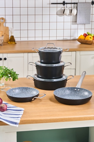 Emsan Biogranit Power Inox 8 Parça Tencere Seti Gümüş