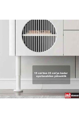 5 23 Cm Ayarlanabilir Siyah Destek Ayağı Mobilya Kanepe Baza Koltuk Dolap Ayağı Beyaz
