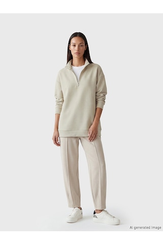 Lcw Everyday Gri Dik Yaka Kadın Sweatshirt
