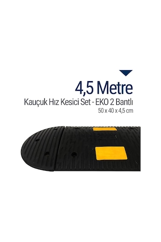 Kauçuk Hız Kesici. Yol Kasisi 50 x 40 x 4.5Cm - Eko 2 Bantlı - 4. N11.241