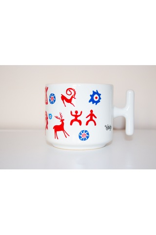 Türk Kızı T Kulplu Beyaz Seramik Kupa Bardak Hediyelik Beyaz