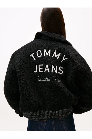Tommy Hilfiger Tjw Teddy Kolej Stili Bomber Kadın Siyah Ceket Dw0dw21666bds Siyah