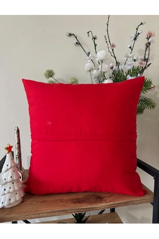 Keten 43x43 Kırlent Kılıfı 2'liı Fermuarlı Evtex 43x43 Kırmızı