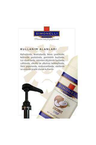 Simonelli Hindistan Cevizi Kahve Şurubu 700 ML + Pompa