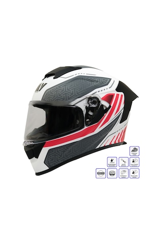 My Helmets Mks001-wrg Yarış Spoiler Güneş Vizörlü Şeffaf Full Face Motosiklet Kaskı
