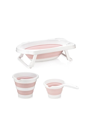 Hobby Life Katlanır Küvet Ve Bebek Yıkama Banyo Seti Pembe