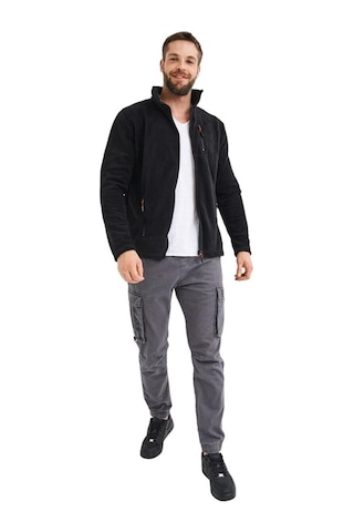 Genius Store Tam Fermuarlı 3 Cepli Outdoor Erkek Polar Ceket Tactical Flecee Siyah