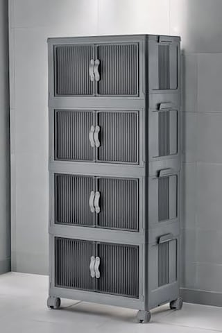Katlanabilir Modüler Dolap 4 Lü 54 Cm X 31,7 Cm X 127 Cm Antrasit Genel