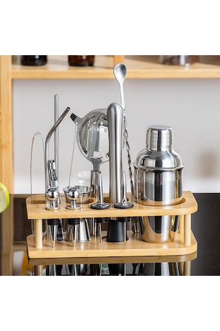 Sones 350ml 15'i 1 Arada Paslanmaz Çelik Barmenlik Seti Kokteyl Çalkalayıcı Bar Barmenlik Aletleri