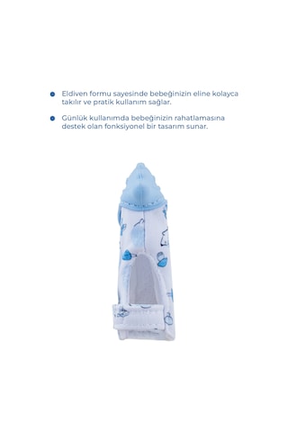 Babyjem Bebek Diş Kaşıyıcı Eldiveni Kirpi Mavi