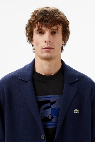 Lacoste Men's Classic Fit V Neck Cardigan Erkek Classic Fit V Yaka Triko Hırka Lacivert Lacivert