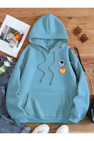 Altamira Kadın Galaxy Sırt Baskılı Oversize Sweatshirt 001