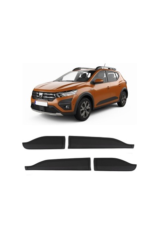 Dacia Sandero Stepway 2021 Ve Sonrası Uyumlu Kapı Dodik Seti 4 Parça Abs Mat Siyah