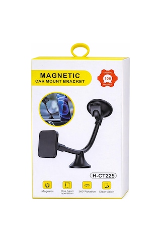 Hedyex H-ct225 Araç İçi Telefon Tutucu Vantuzlu Mıknatıslı Cam Ve Torpido Uyumlu