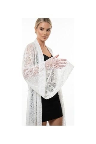 Lila Mare Nakışlı Handmade Beachwear & Homewear Kimono Renkli Renkli