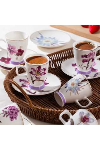 Perotti 16864 Begonvil 6 Kişilik 12 Parça Porselen Kahve Takımı