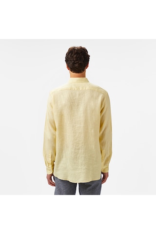 Nautica Erkek Sarı Classic Fit Keten Gömlek Düz W55101t Sarı
