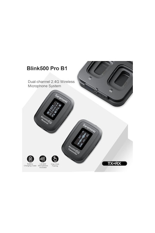 Saramonic Blink500 Pro B1 2.4g Dslr Kameralı Telefonlar İçin Kablosuz Yaka Yaka Mikrofon Sistemi Video Kaydı İçin Kondenser Klipsli Mini Mikrofon Mikrofonlar Vlog Verici Alıcı Şarj Kutusu İle