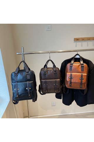 Retro Kadın Çantası Bahar Yeni Şık Çanta Büyük Kapasiteli Sırt Çantası Kadın Seyahat Sırt Çantası Kahve Rengi Ana Resim Rengi Diğer