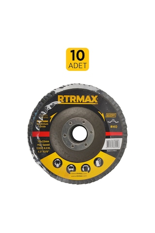Rdf11540 Alüminyum Oksit Flap Disk 115 Mm - Kum: 40 - 10 Adet