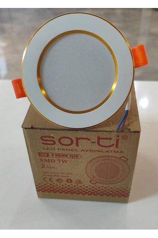 Sorti 7w Sıva Altı 3 Renk Led Spot Gold Kasa Beyaz - Gold