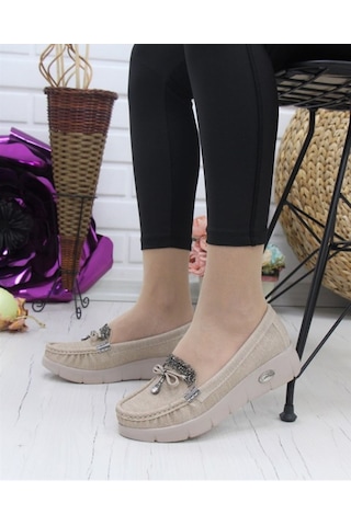 Konfores 86 Bayan Dolgu Topuk Ayakkabı Vızon Vizon