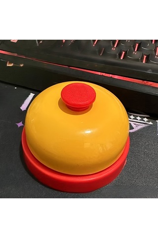 1 Adet Renkli Metal El Zili Turuncu