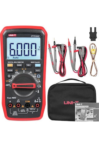 Ut17b Max Dijital Multimetre 1000v 6000 Sayım Multimetre Test Cihazı Vfd True Rms Voltmetre Ampermetre Vfd İnverter Ölçümü Ac/dc Voltaj