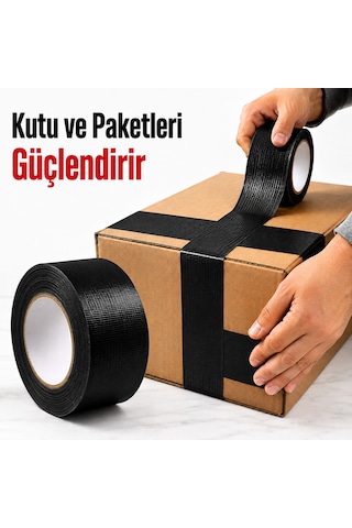Sanplaza Siyah Duct Tape Güçlü Çok Amaçlı Tamir Ve Tadilat Bandı 48 Mm X 10 Mt 12 Adet