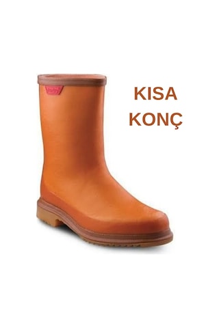 Kocamanlar Derby Krep Kauçuk Kaymaz Soğuk Su Geçirmez İş Ve Av Botu Çizmesi Turuncu