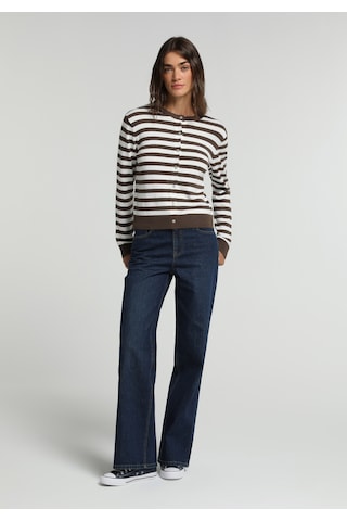 Colin's Colins Slim Fit Yuvarlak Yaka Çizgili Kadın Kahverengi Hırka Cl1082488 Q1.v2 Brw