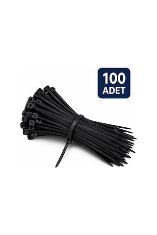 2.5x100 Mm Siyah Kablo Bağı Cırt Kelepçe 100 Adet