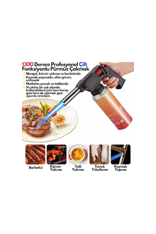 1300 Derece Pürmüz Çakmak St-818 + 3 Adet Steel Kartuş Çok Renkli