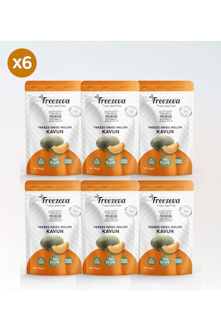 6'lı Paket Dondurularak Kurutulmuş Kavun Freeze Dried Kavun Freeze Dry Kavun Kurusu 6x15 Gr 90 G