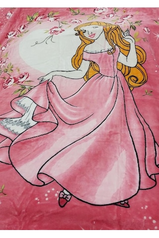 Aksu -prenses Gül- Tek Kişilik Çocuk Battaniye 155x215 Pembe