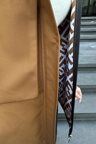 Cep Detaylı Kısa Trençkot Brc1907 Taba 001