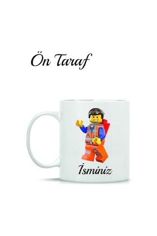 Legoman Temalı Kişiye Özel Kupa Bardak Beyaz