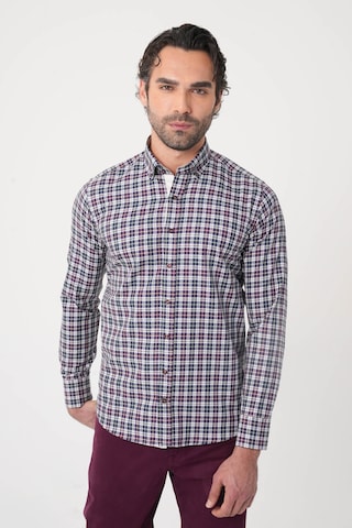 Bisse Uzun Kollu Paşa Yaka Regular Fit Erkek Bordo Gömlek Gmeks252131 E25 Bordo